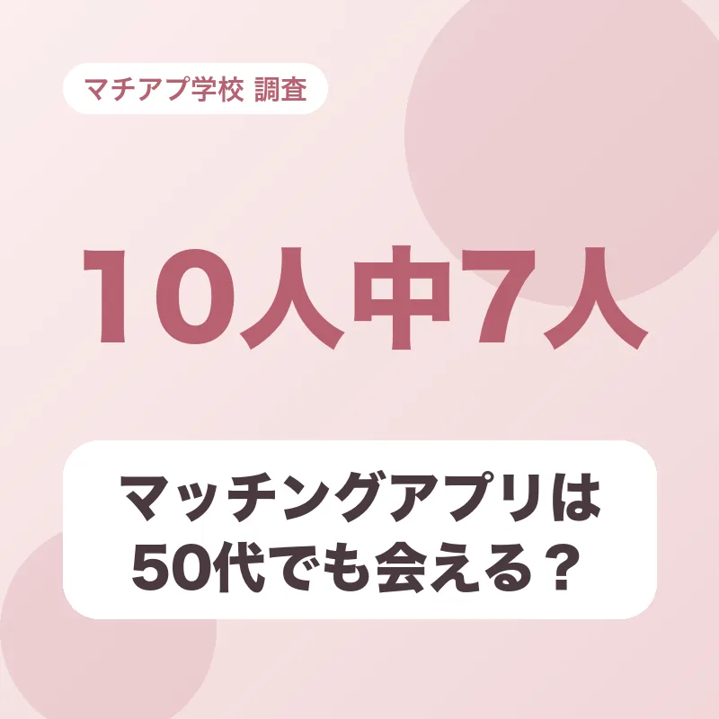 マッチングアプリは50代でも会える？